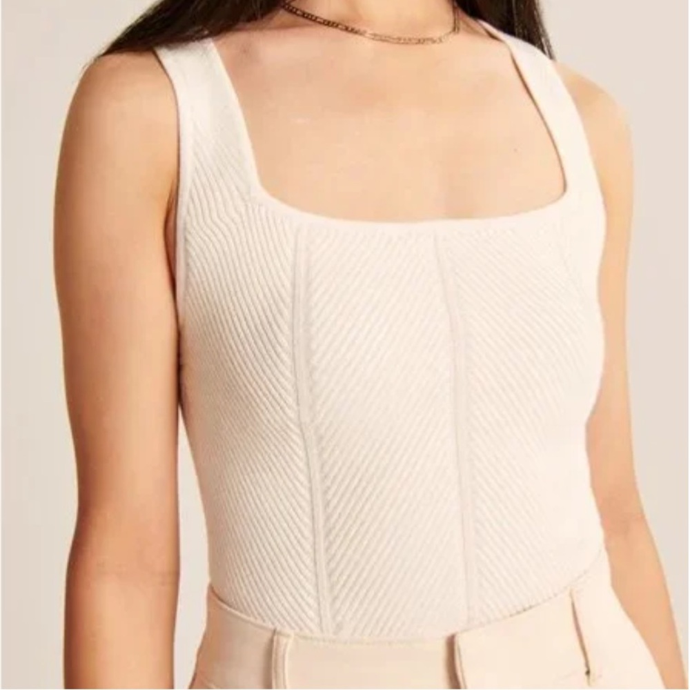 A&F Elevated Ribbed Crossback Tank